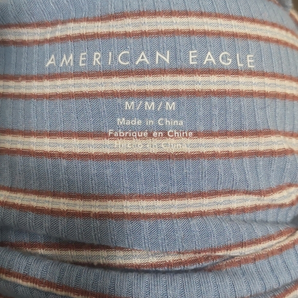 American Eagle Blue Tie Knot Crop Top - Picture 4 of 4